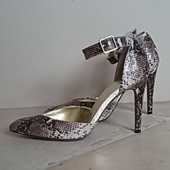BCBGeneration Shoes - BCBG snakeskin leather ankle strap heels